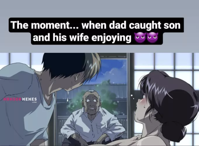 LF Color source “The moment when dad caught son and wife enjoying” Meme Son Mother Caught Hentai