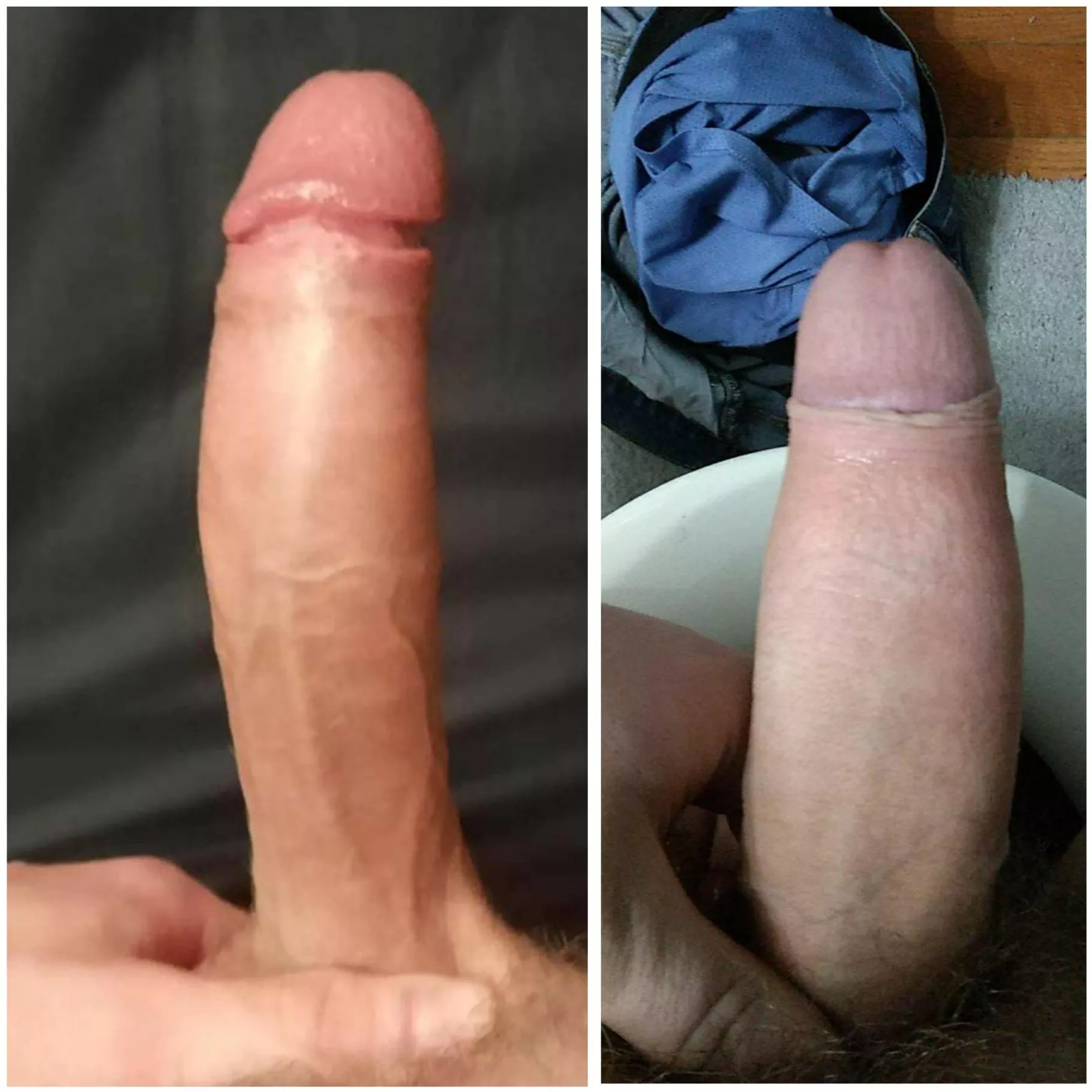 Me(left) vs. u/BarelyLegalCock1234 compared 😁 He got a big fat cock, but bit shorter than mine