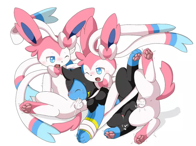 [MMM] Two Sylveons have their way with a Luxio (Km-15)