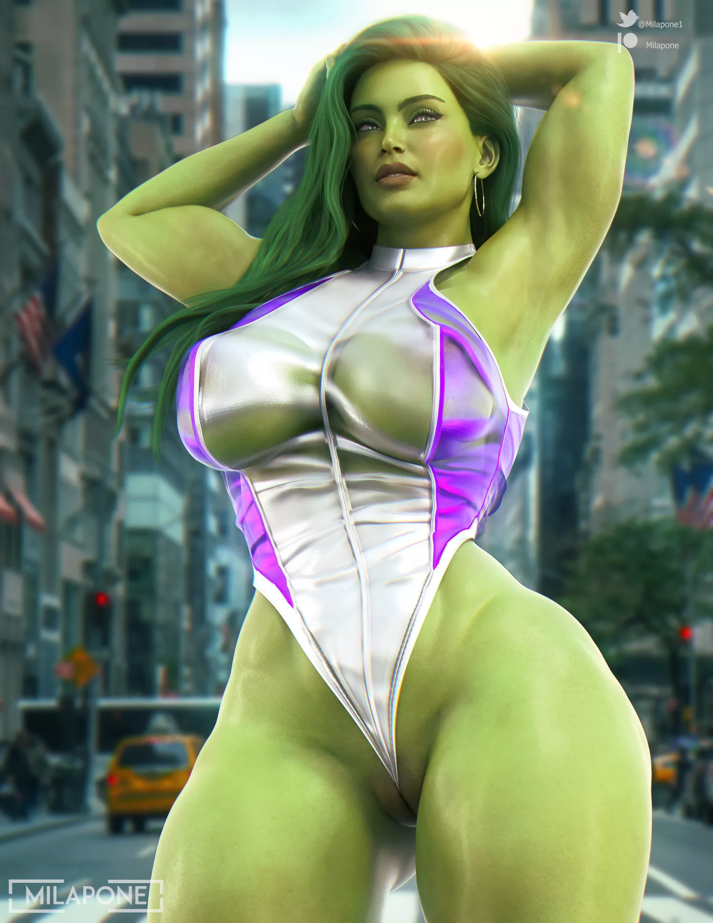 She-Hulk Outfit Digging into Pussy (Milapone)