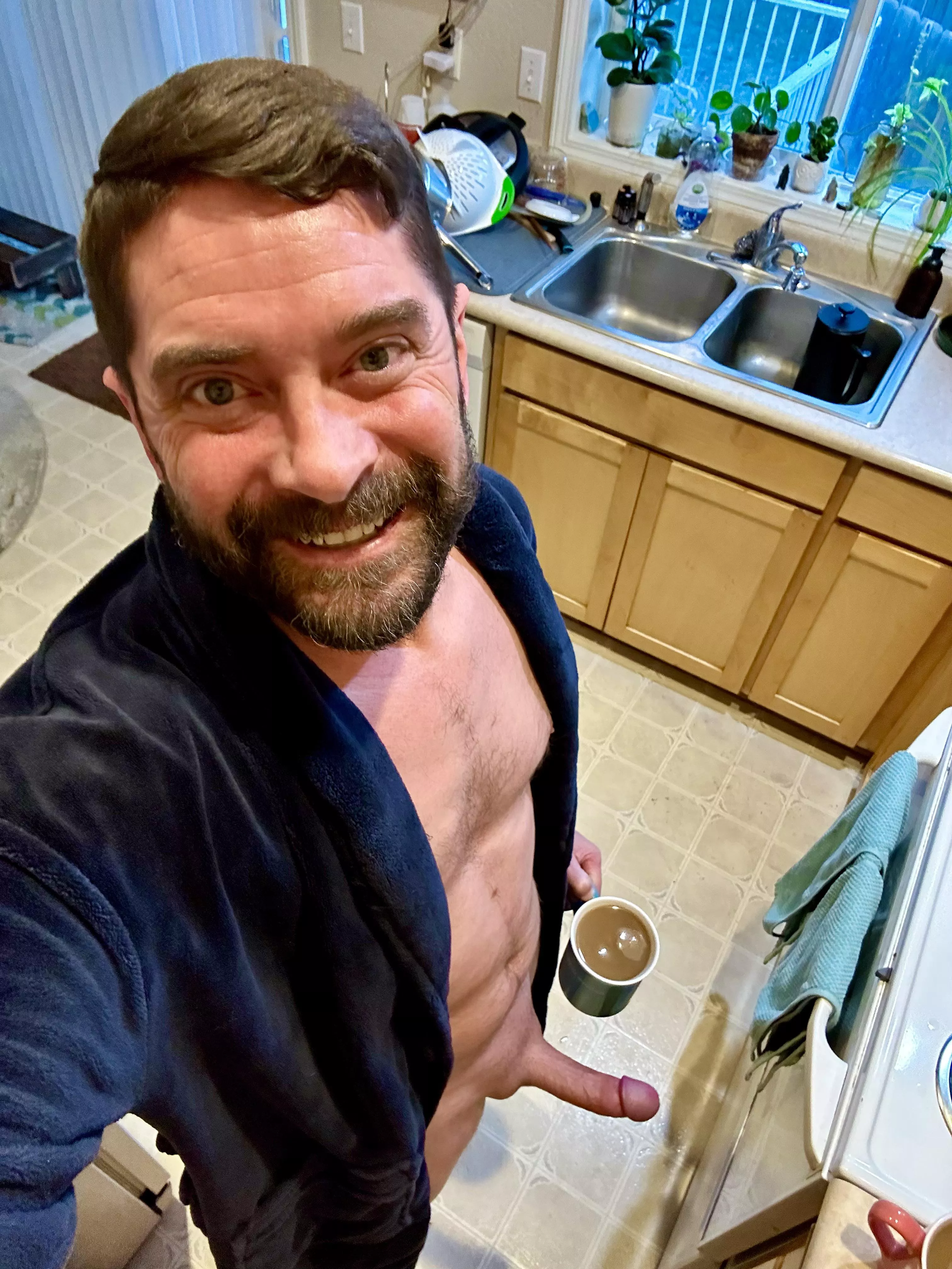 Starting the morning with coffee