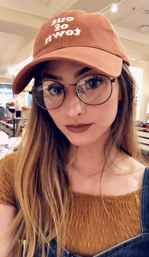 Trying on hats - don’t think I like them on me as much as glasses