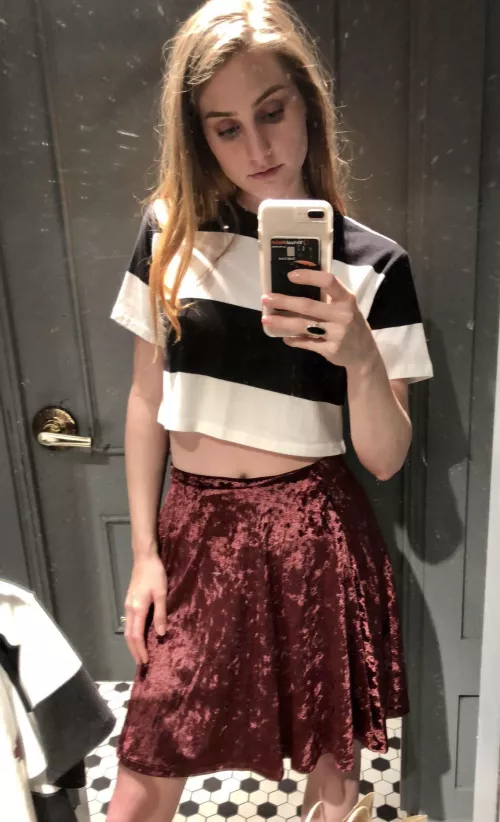 Turned my dress into a skirt so I could try on this crop top