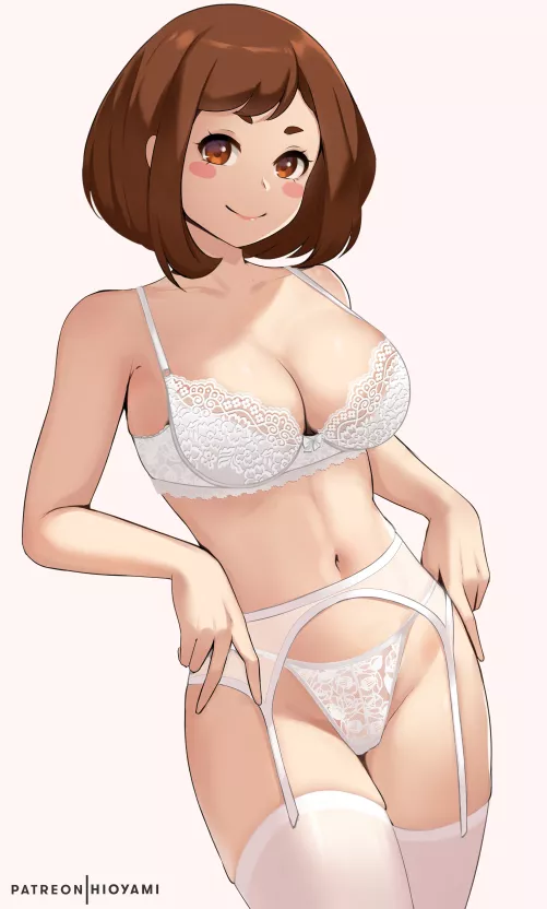 White lingerie Uraraka [My Hero Academia]