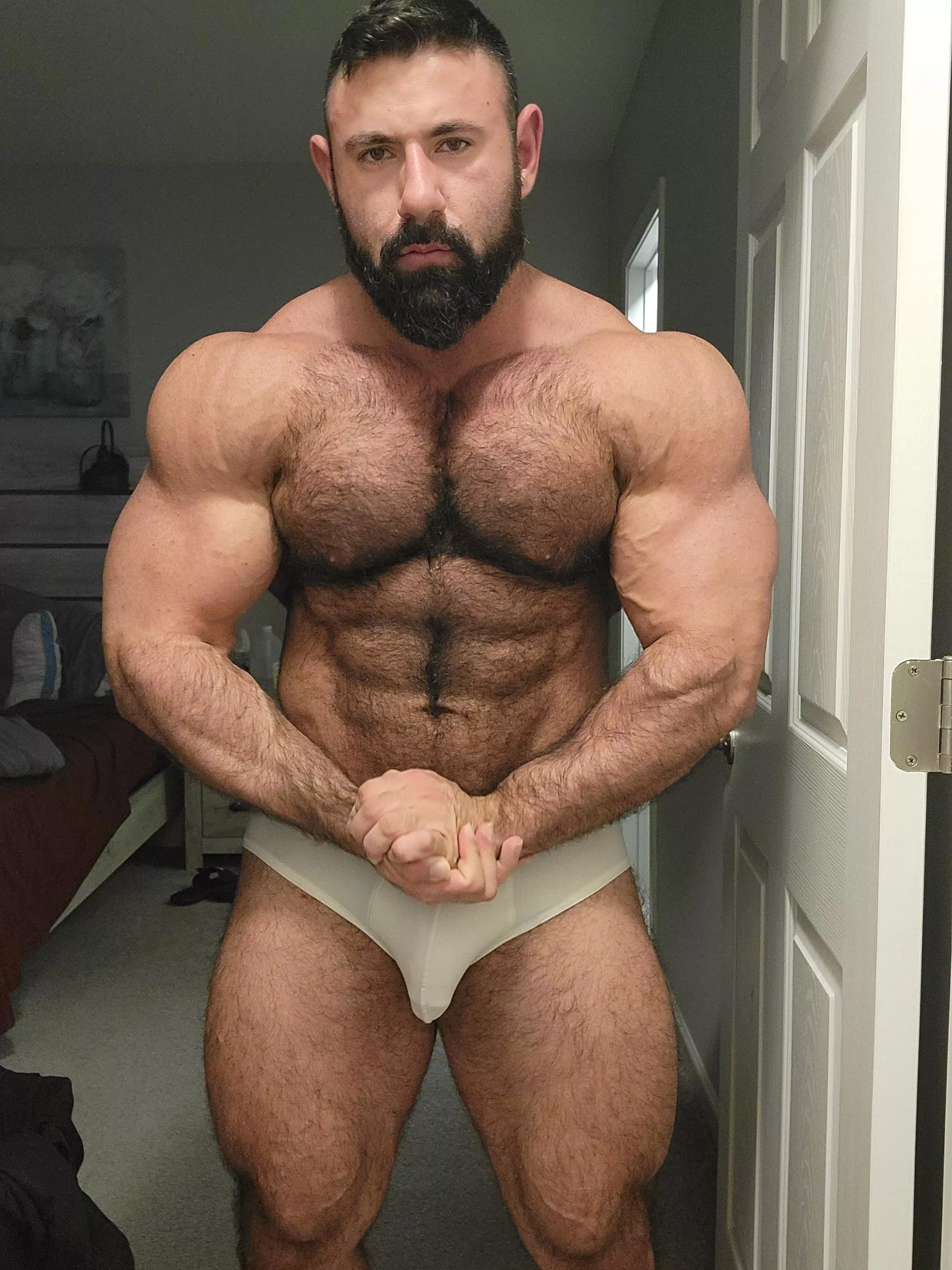 Worshiping my hairy pecs is a full time job