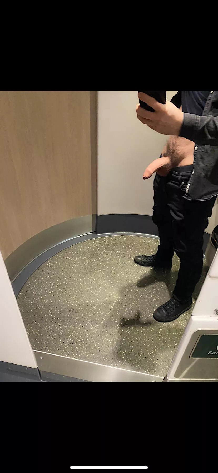 36 London 8” in a toilet waiting