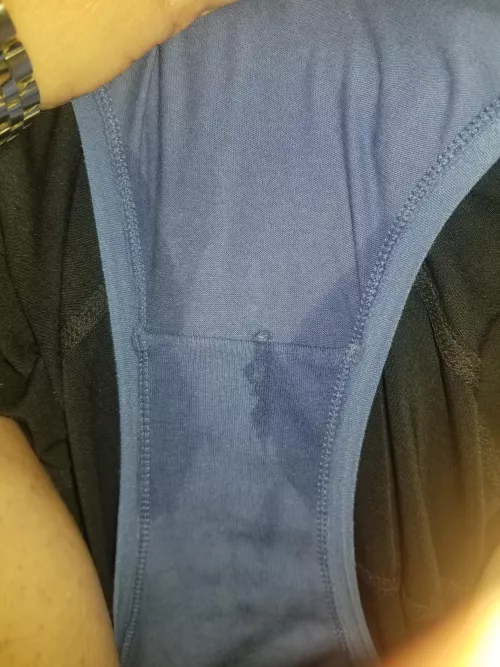 A little sweaty and cummy at work thanks to a new friend 😈
