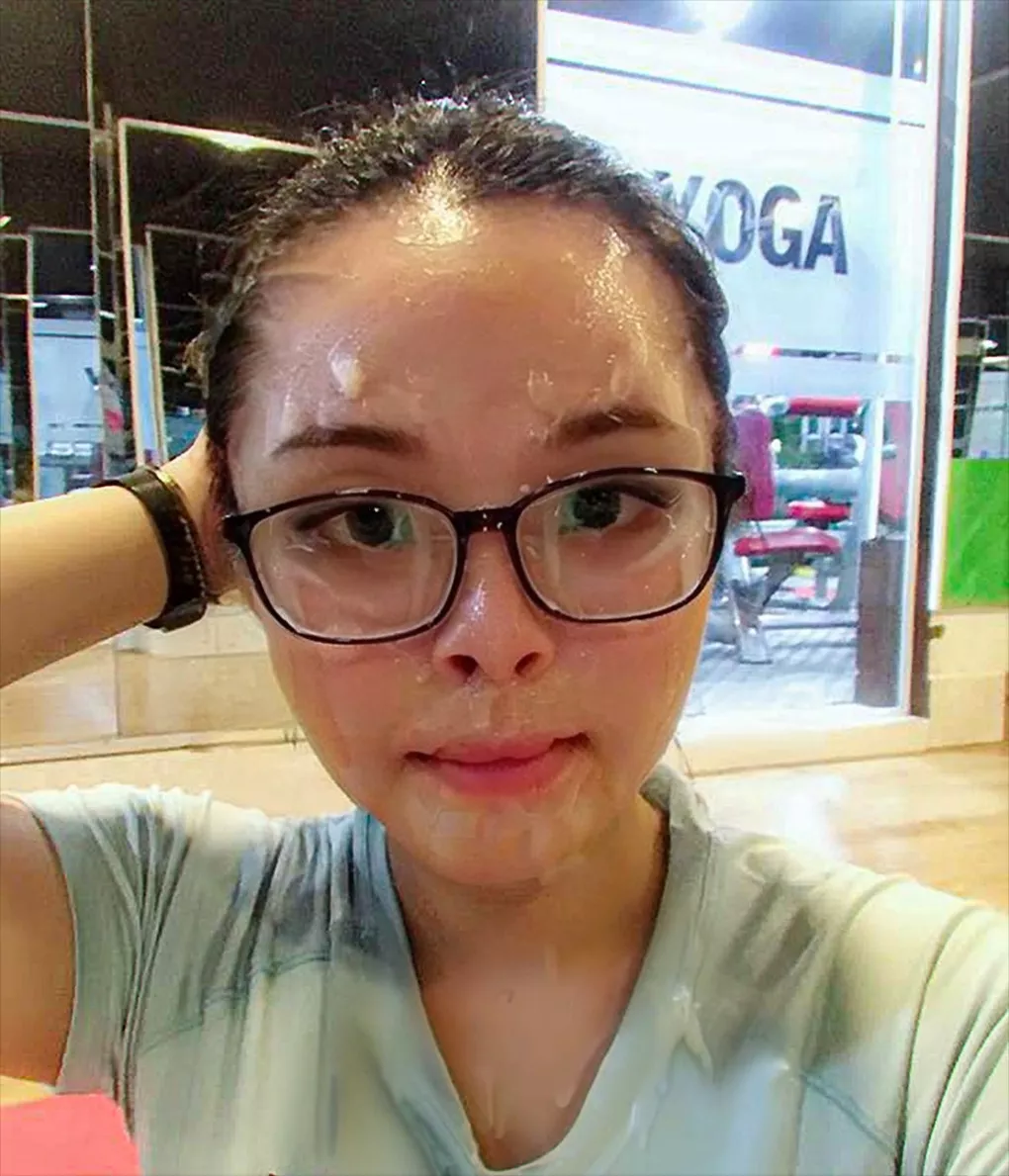 Asian girl with some workout supplement