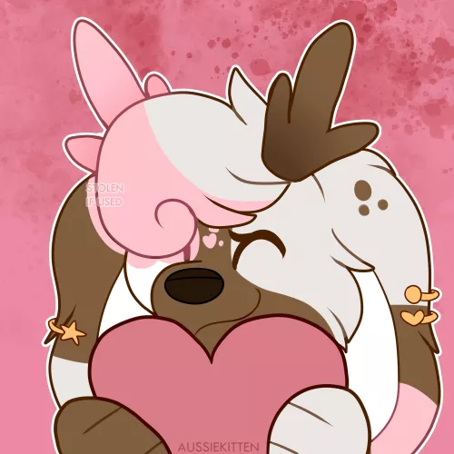 Beeg heart to yall! 💗| [Art by me @aussie_kitten on Twitter! (commission)]