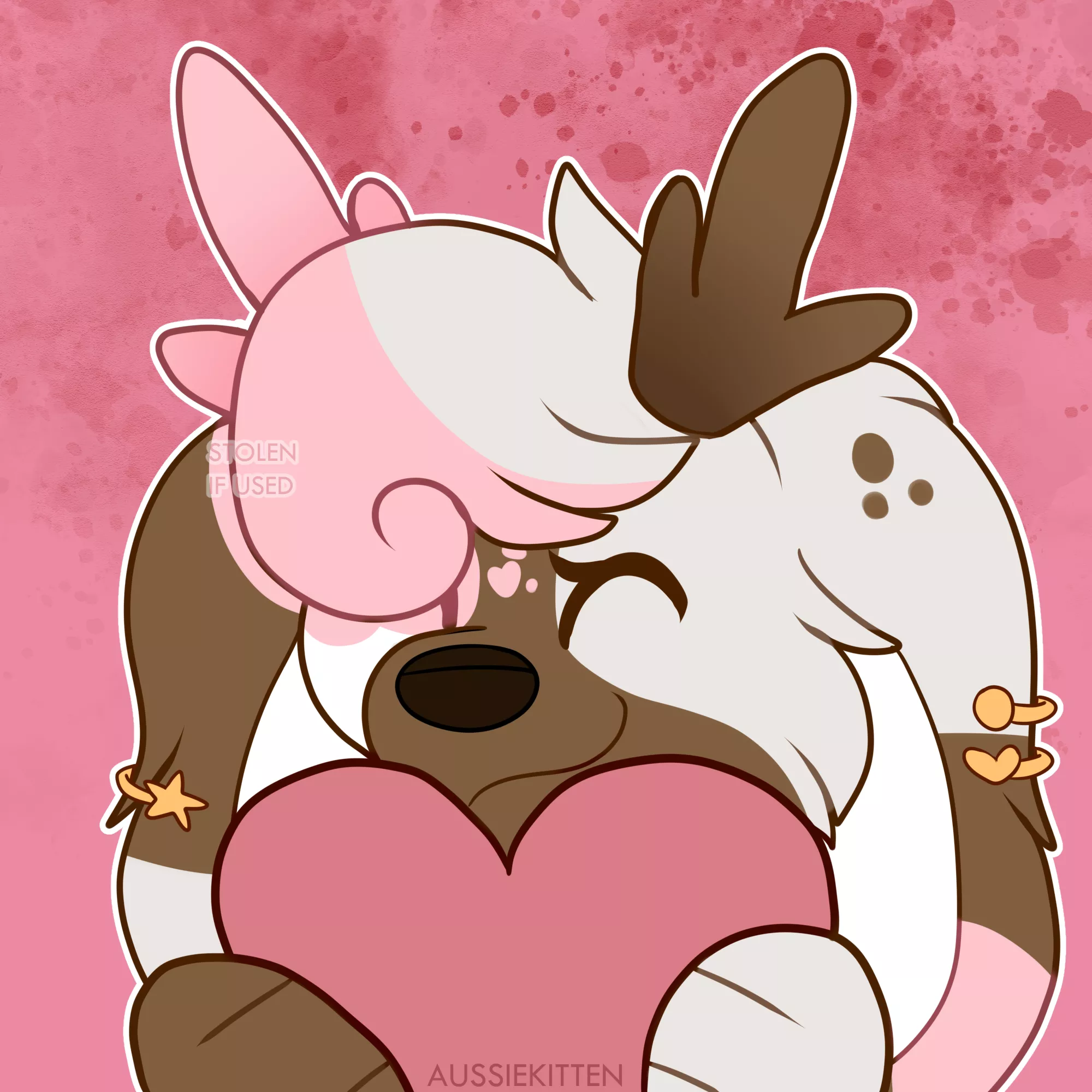Beeg heart to yall! 💗| [Art by me @aussie_kitten on Twitter! (commission)]