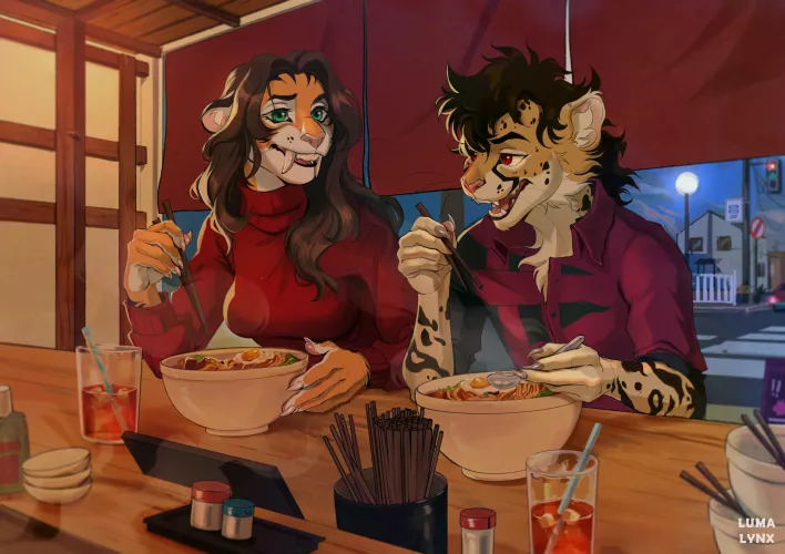 date night 🍜 | Art by me @lumalynxx on Twitter