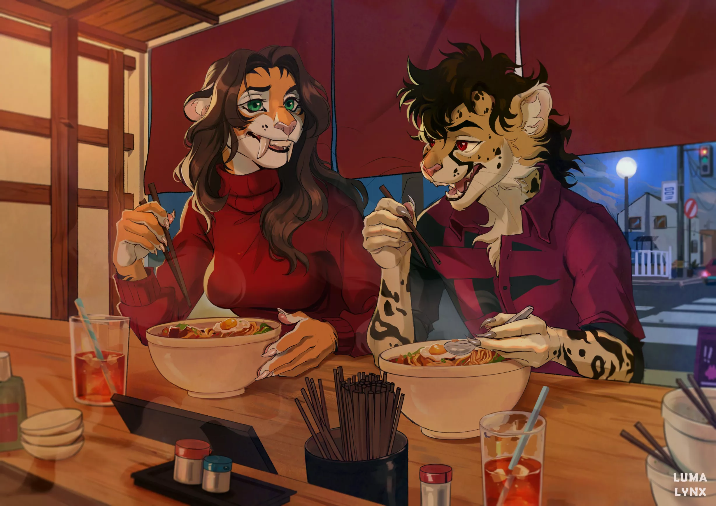 date night 🍜 | Art by me @lumalynxx on Twitter