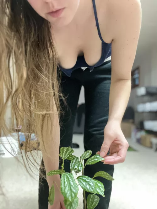 Don’t mind me just checking on my plant 🪴