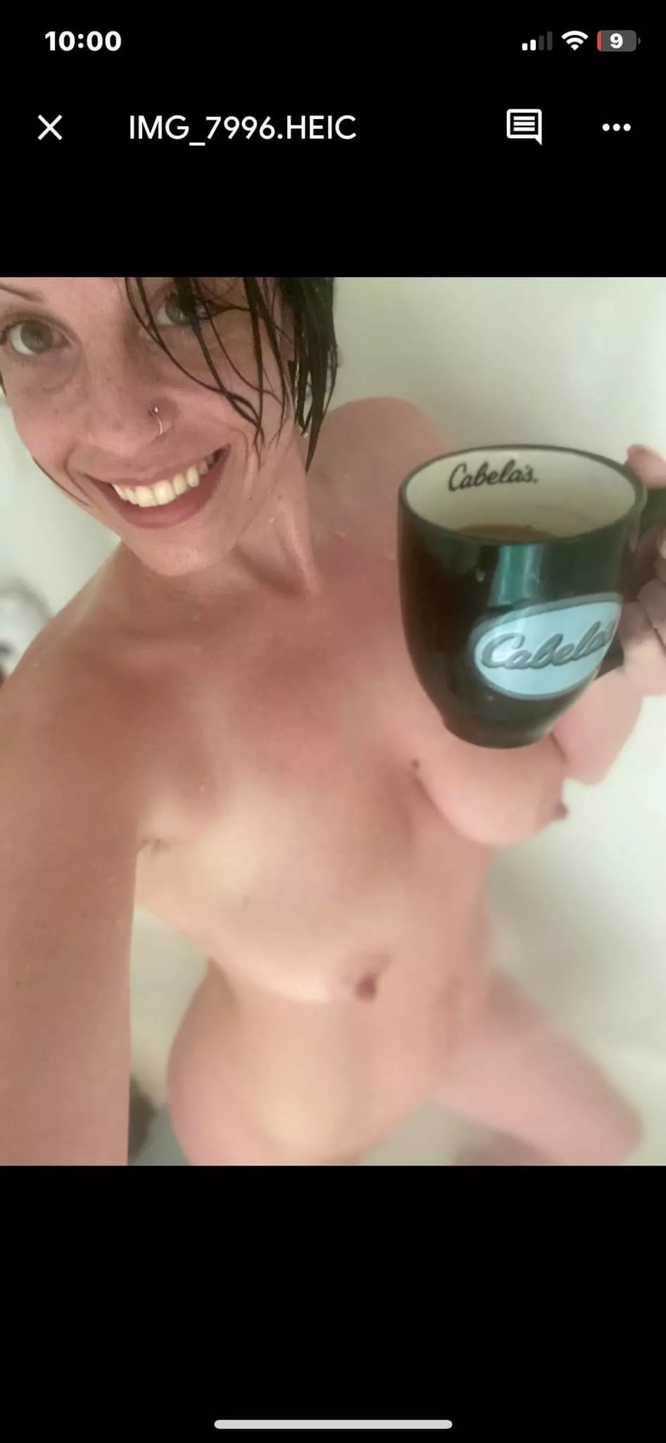 F 34, 5'3'' 120lbs, shower coffee!