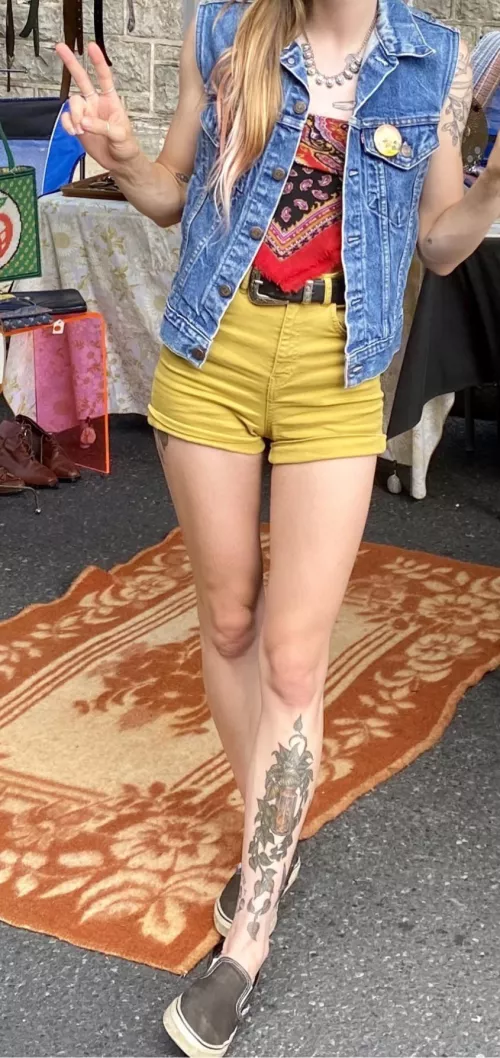 I love wearing short shorts to accentuate my long legs