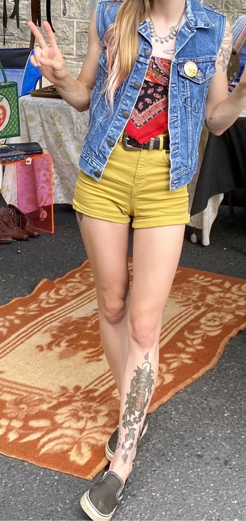 I love wearing short shorts to accentuate my long legs