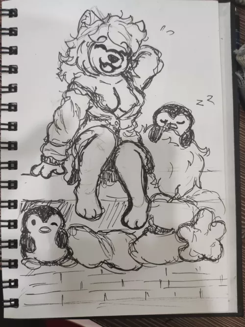 Last page of sketchbook, so fuck the perfectionism (sketch by me)