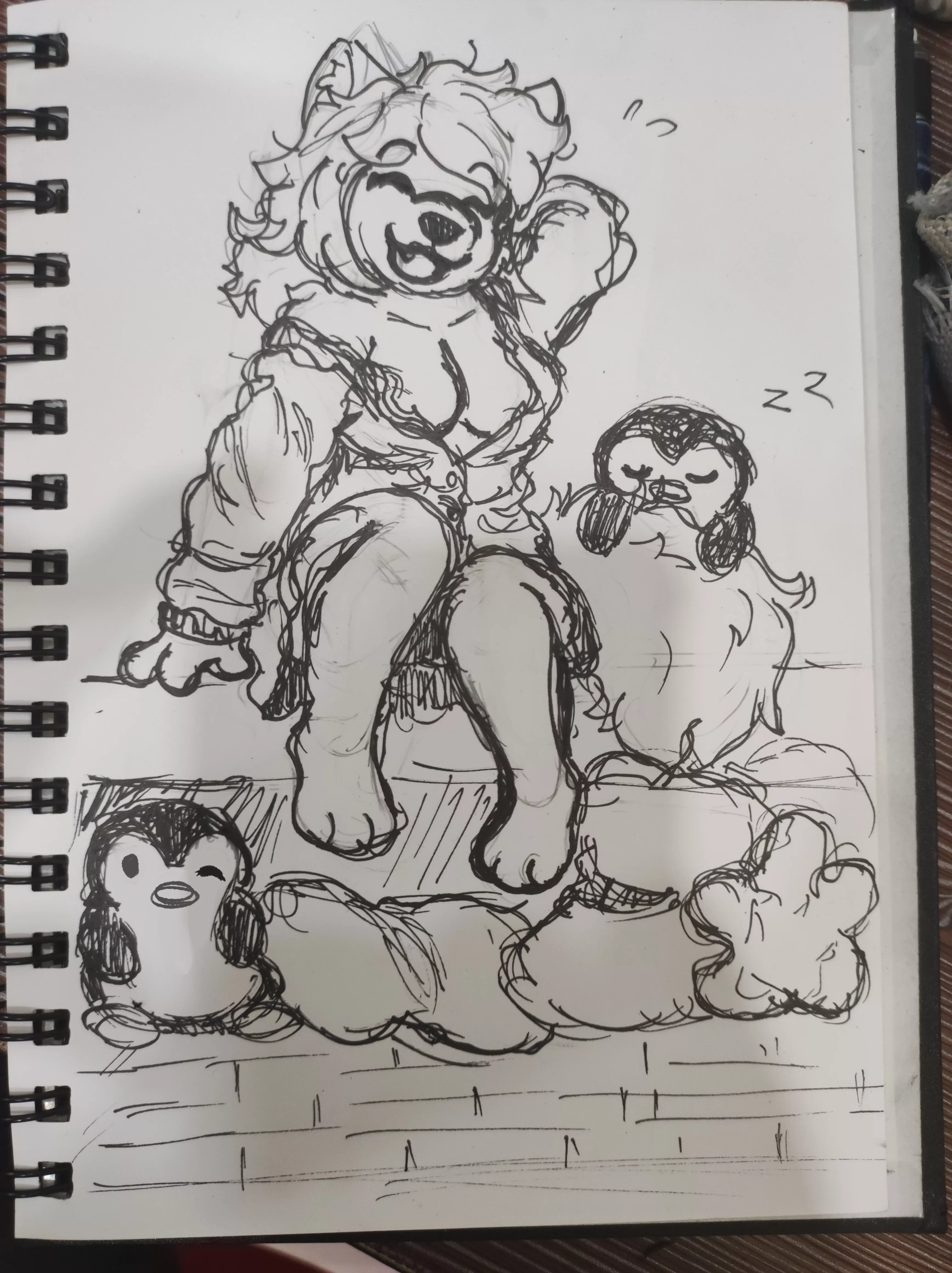 Last page of sketchbook, so fuck the perfectionism (sketch by me)