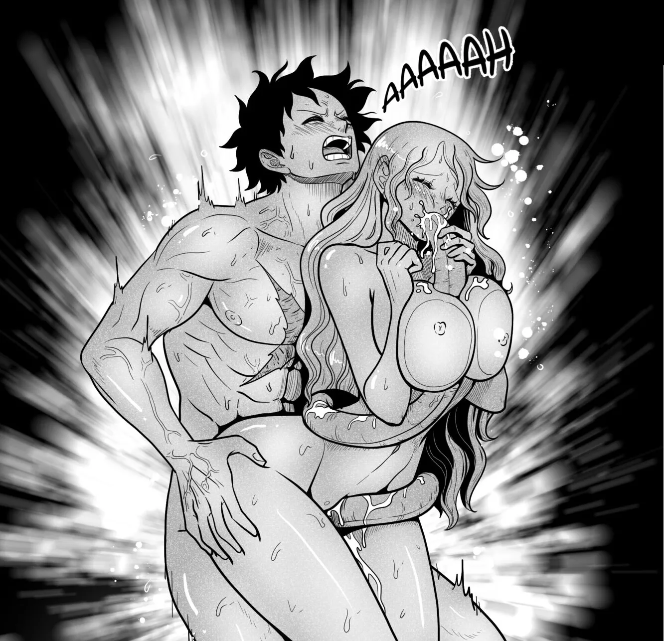 Nami giving a rather creative blowjob (ElizaGMFN)
