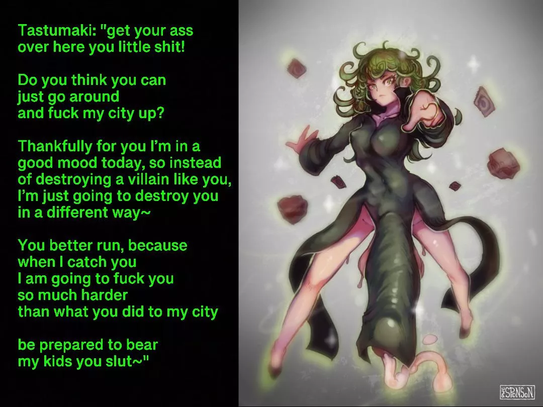 Tatsumaki catches you (art by pwcsponson)
