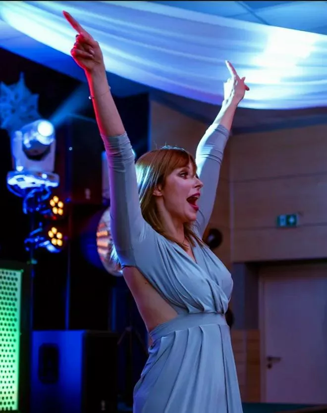 Teacher on a school party.