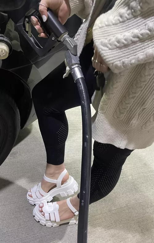 Would you notice my toes while I gassed up my car?