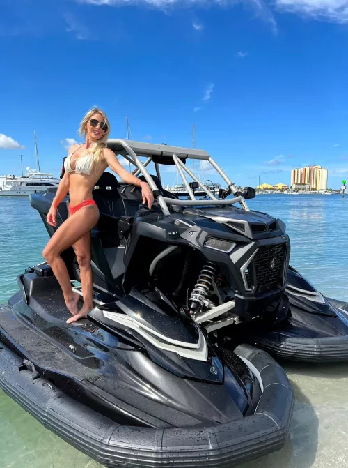 A bikini and a hybrid watercraft