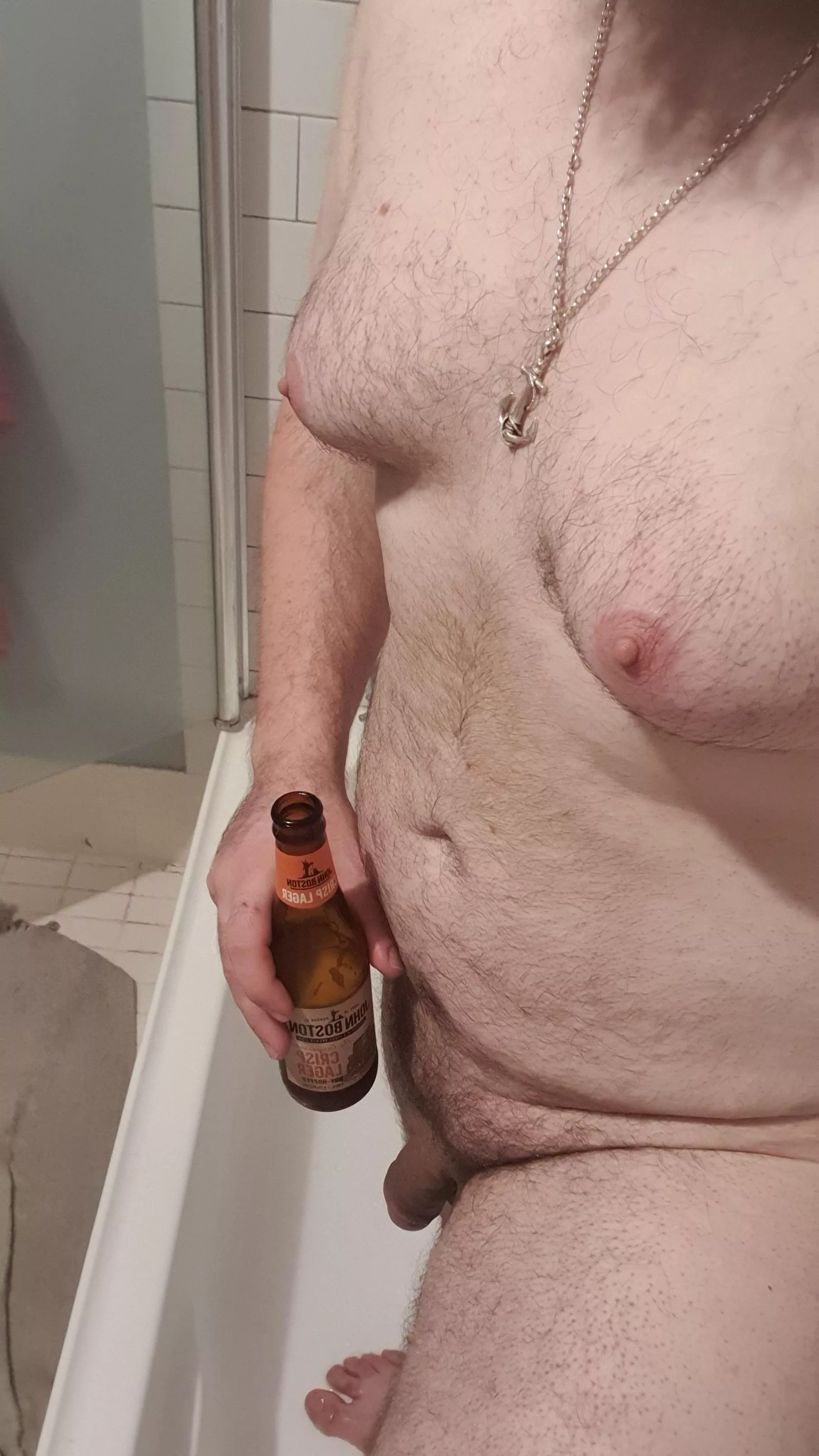 Beers go down easy in the shower