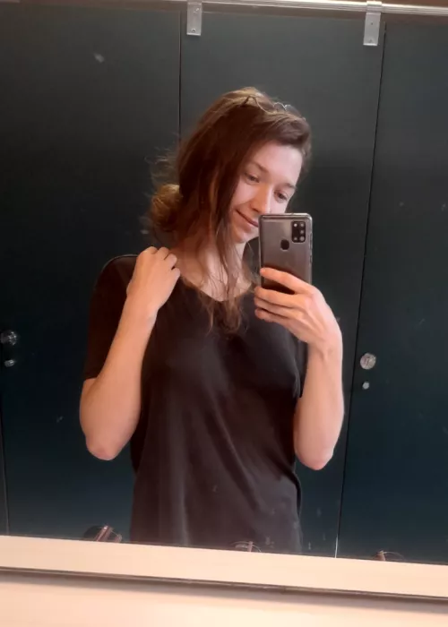 big and loose shirt... but they still like to poke out 😅