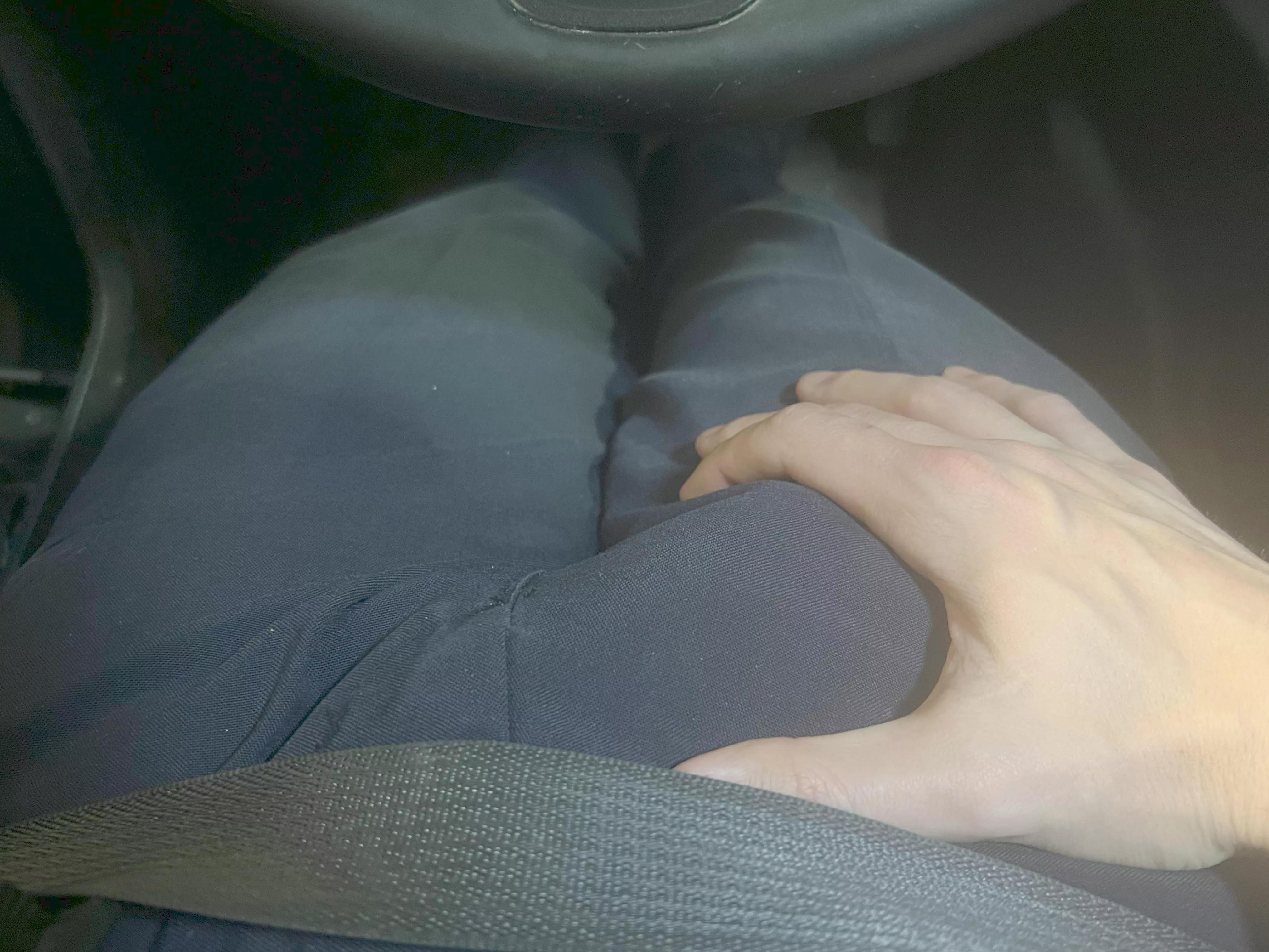 Bulging in my uniform pants.