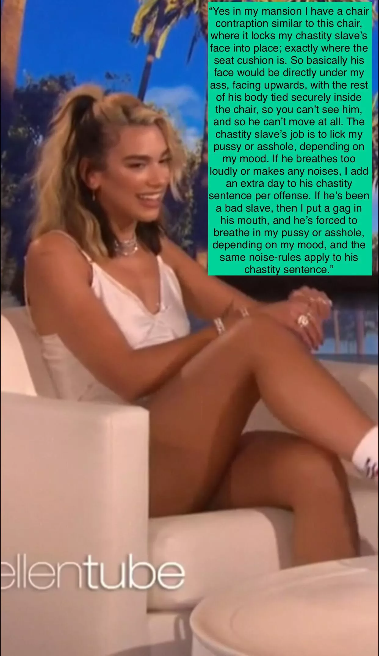 Dua’s chair contraption.