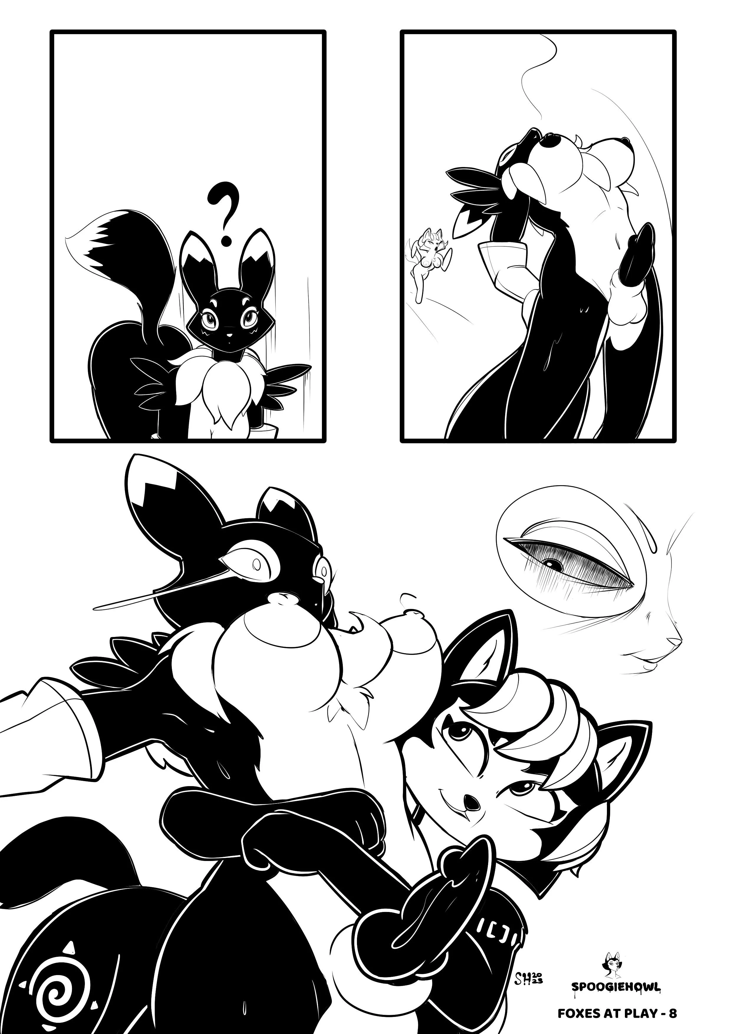 Foxes At Play Pg 8 (Spoogiehowl)