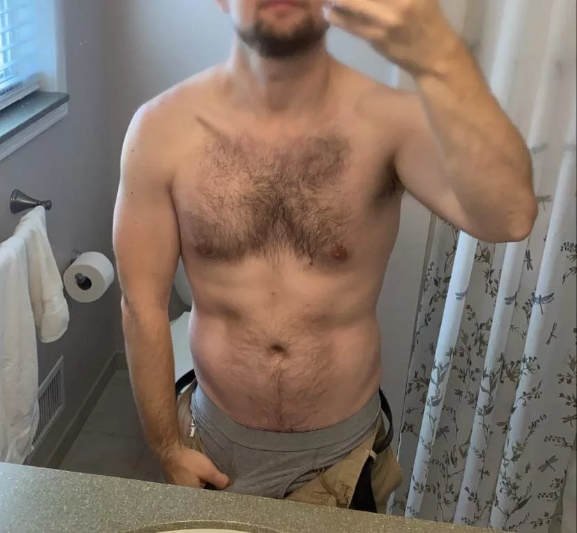 Getting ready for a shower..