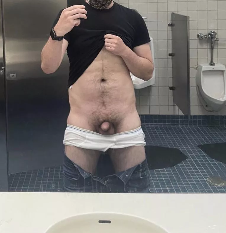 Got caught later at the urinal with my pants at my ankles