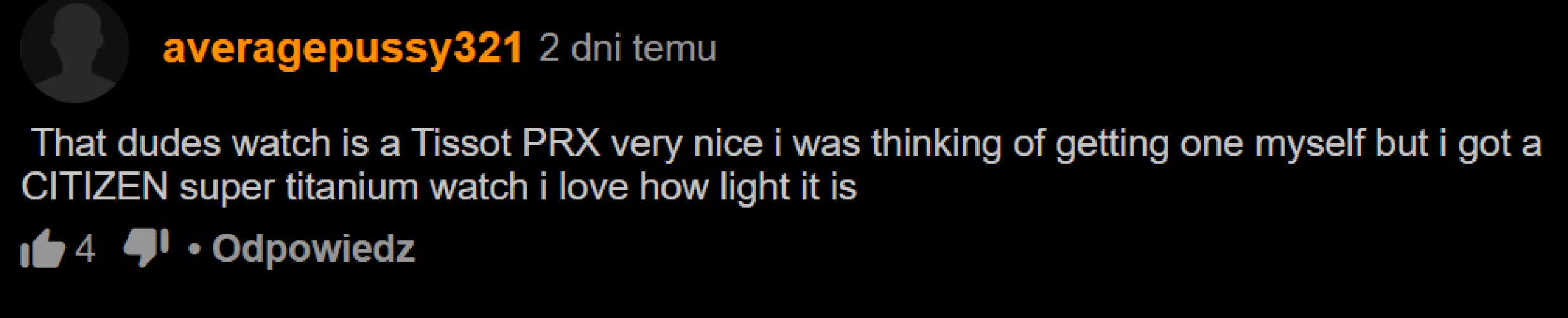 Guy came to the watch instead of the girl.