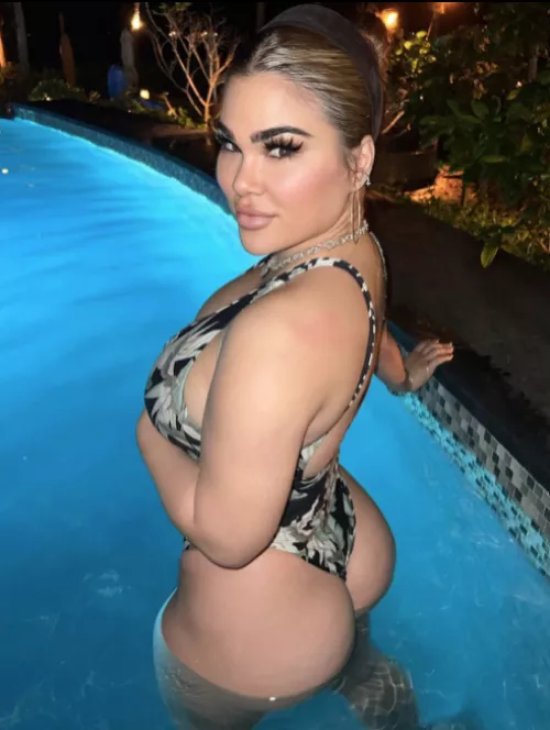 Having a night swim!