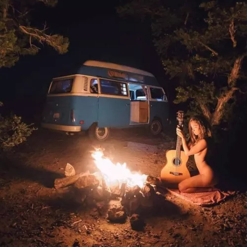 Hippie Chick camping