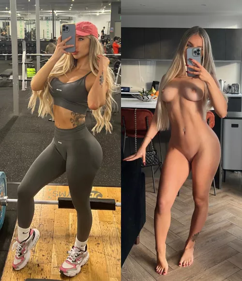 I’m most horny after the gym, fill me with ur warm load when I get home 😍