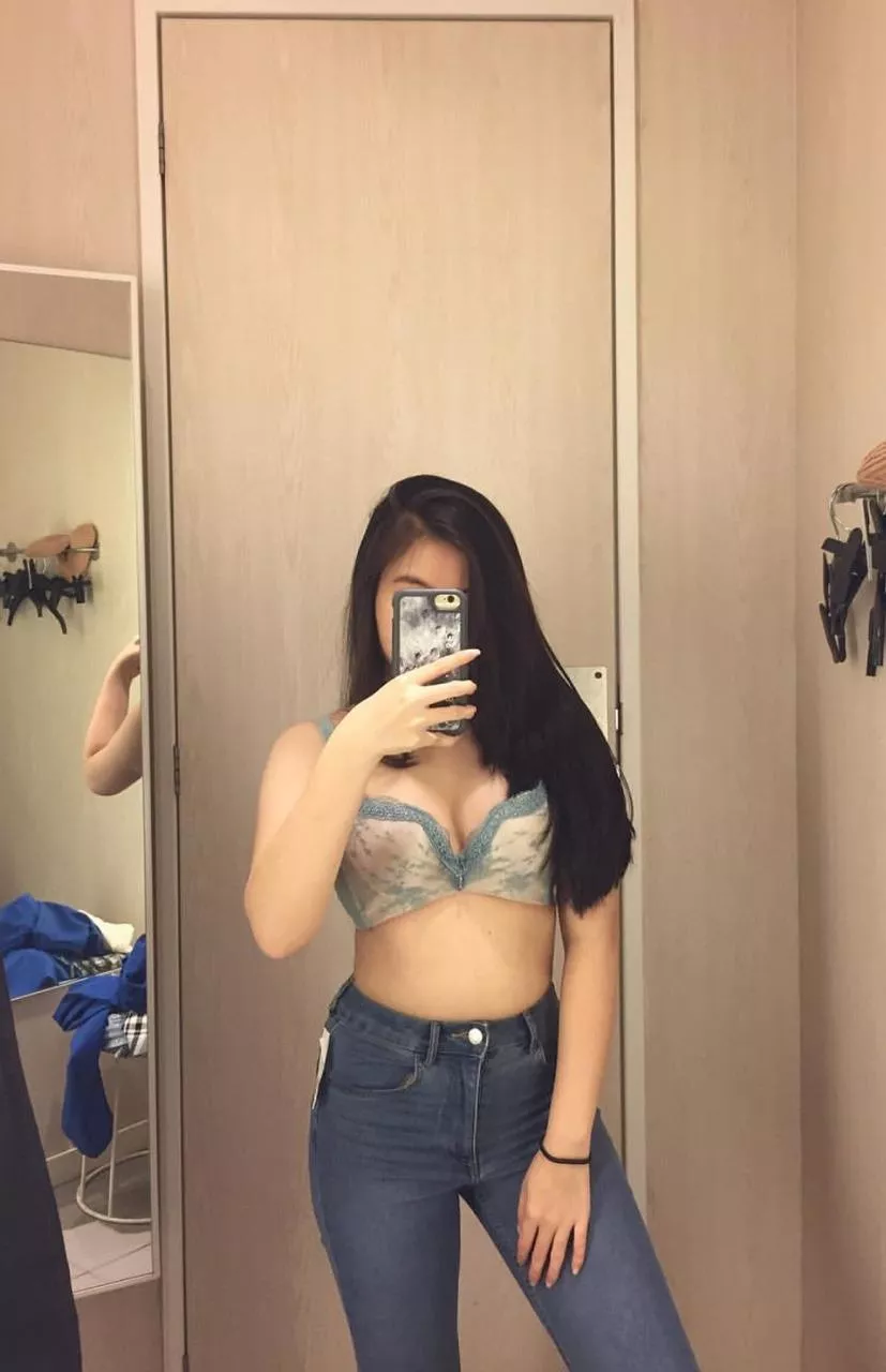 Jeans and bra
