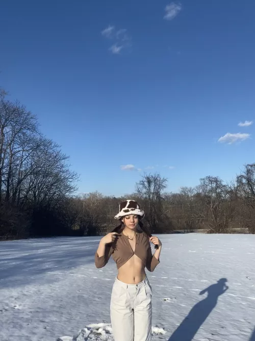 Just a wild snow bunny in her fav pair of white jeans