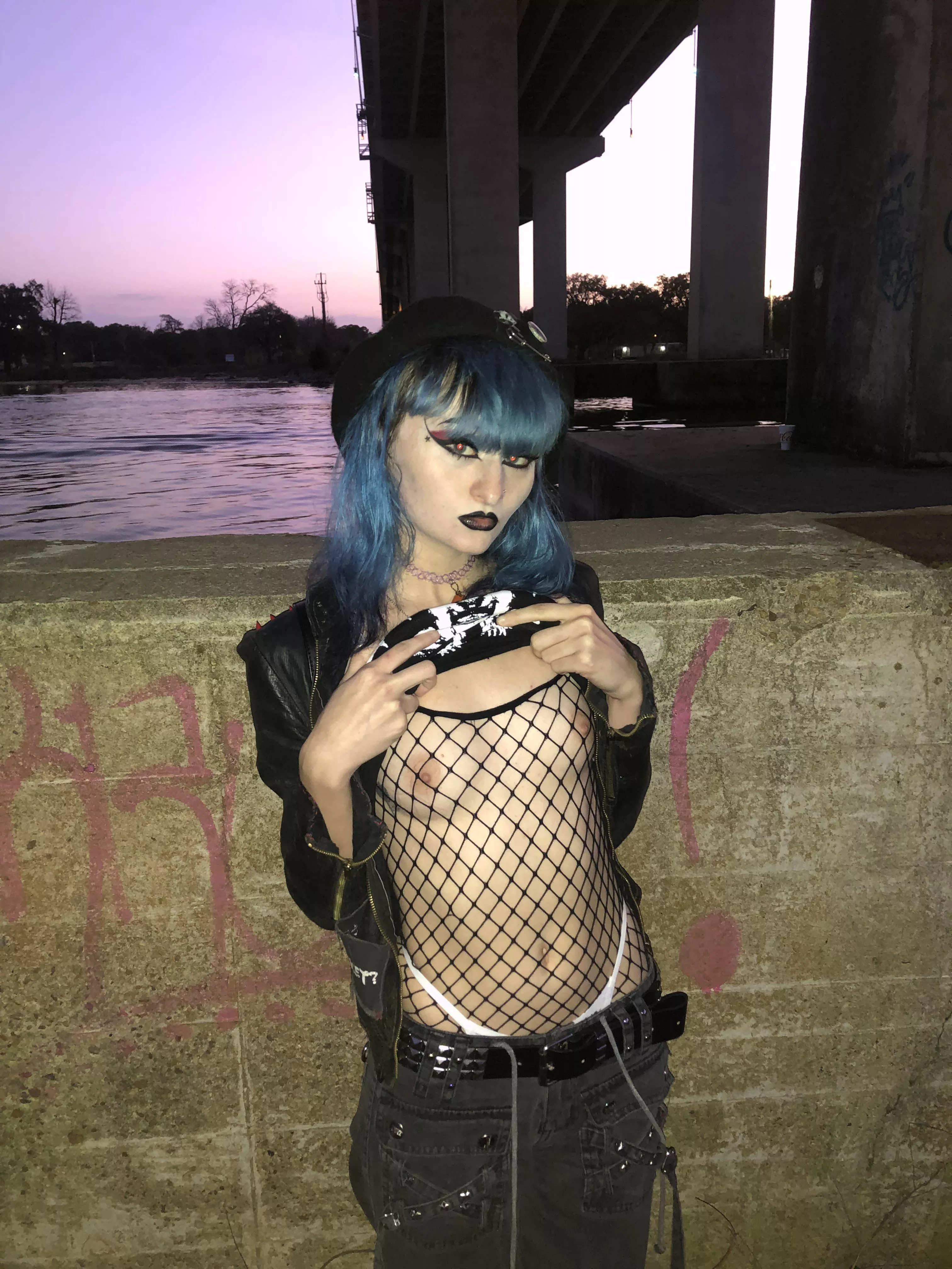 Lovely sunset with my tiny tits!