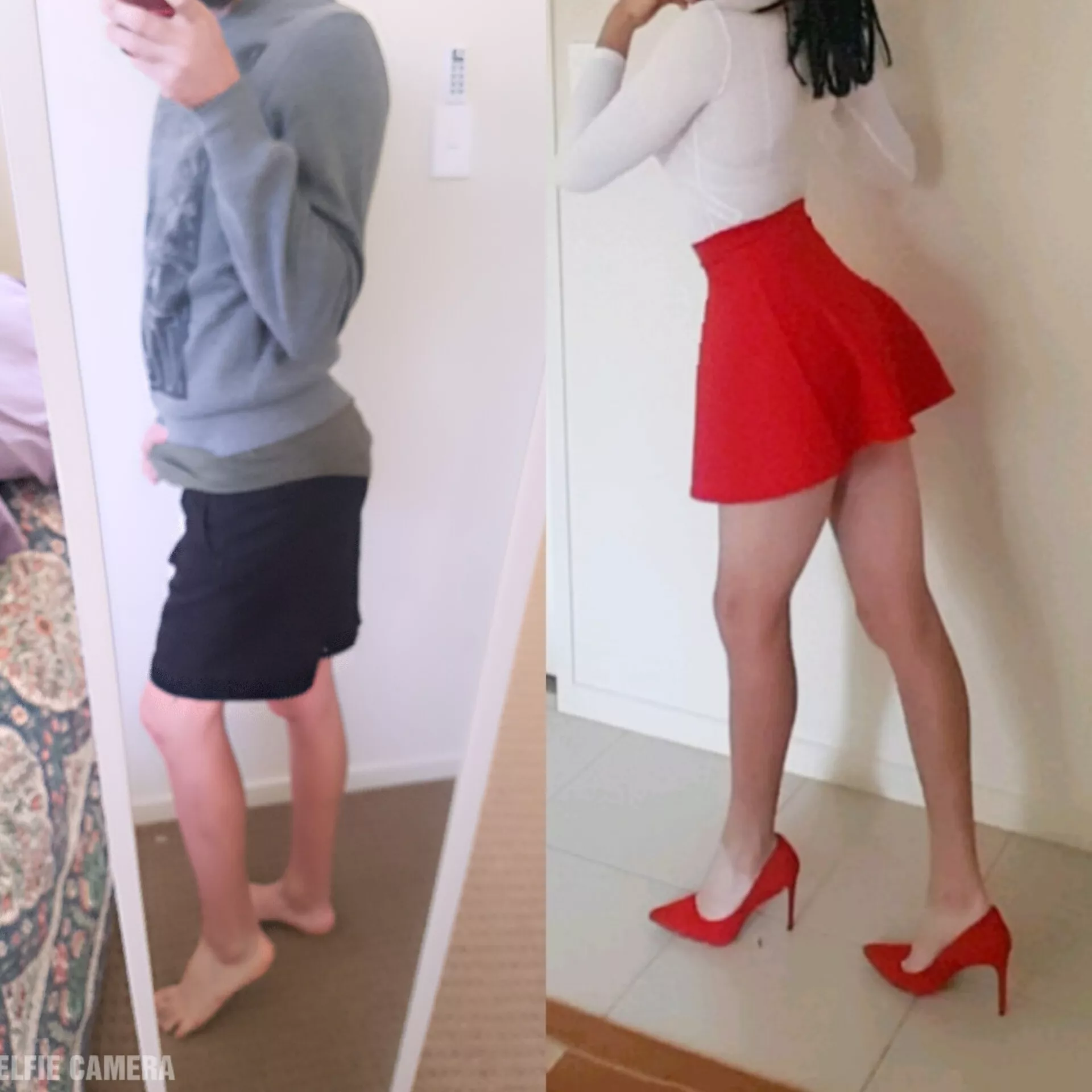 Me as a boy vs me as a girl.