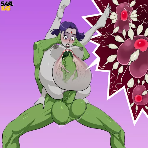[M/F] Beast Boy knocks up Raven (SavalKas) [DC Comics]