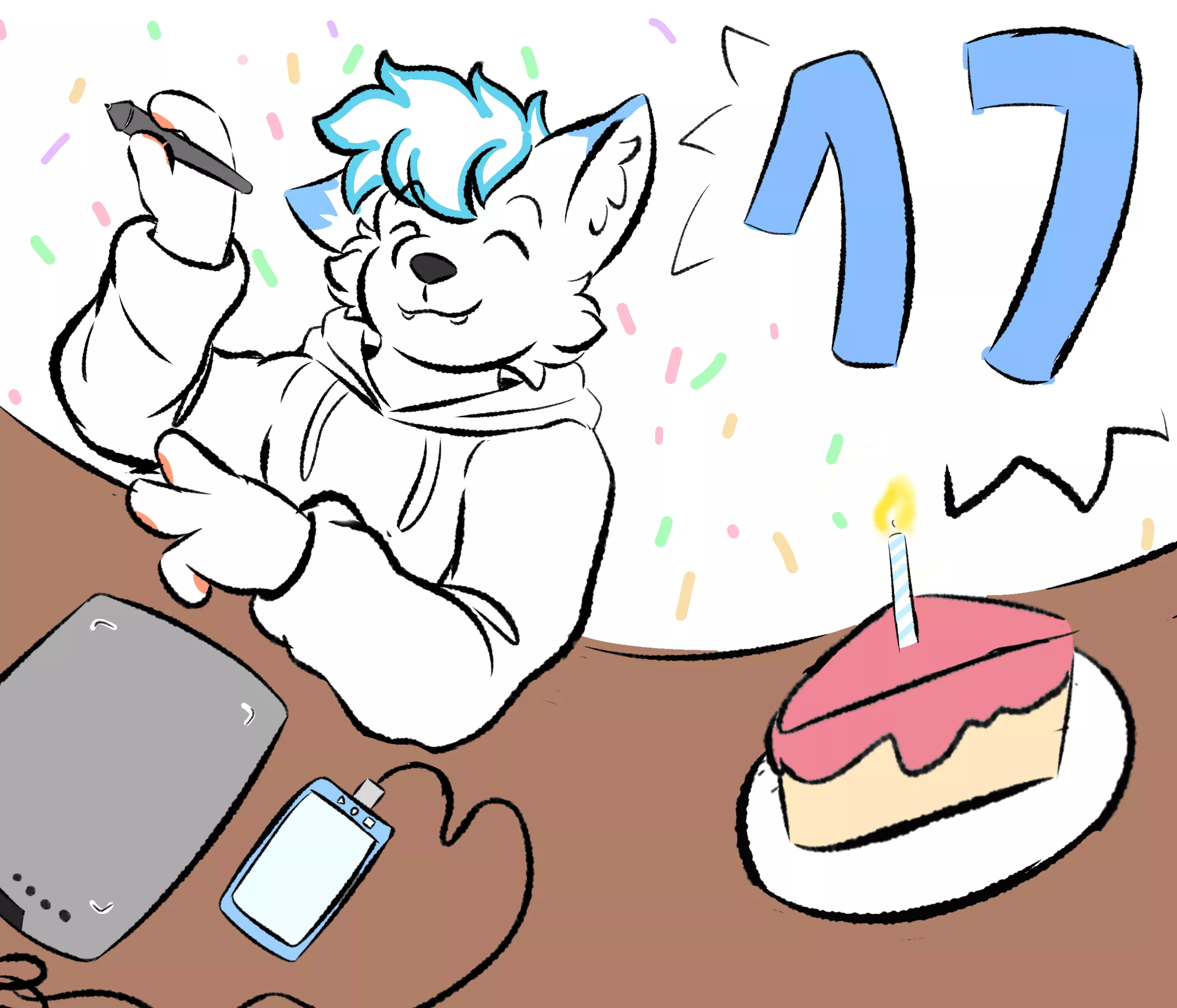 My birthday!! (Quick drawing by me, @ImJustColdy)