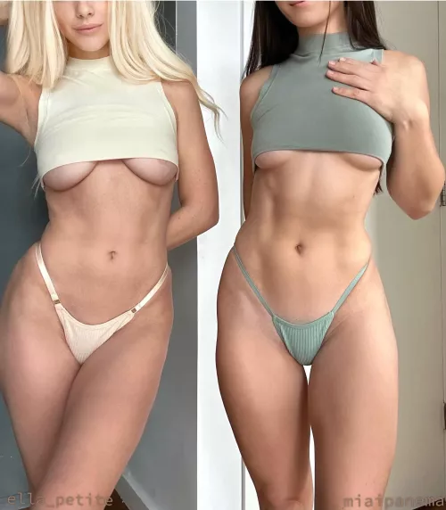 My cousin and I don’t mind showing a little skin ;)