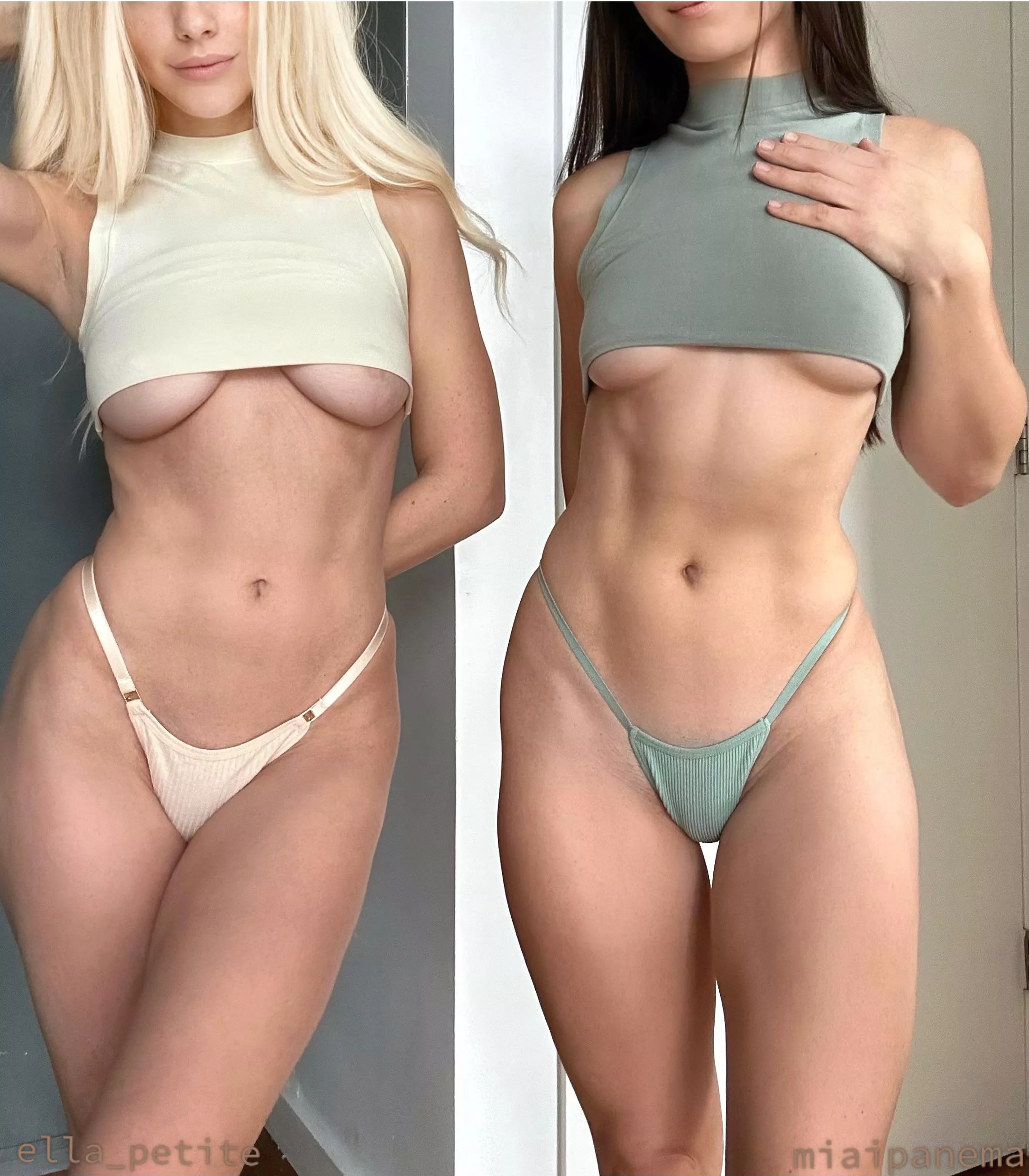 My cousin and I don’t mind showing a little skin ;)