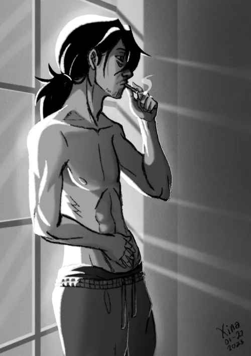 [OC] Morning Smoke - Aizawa (art by me, Xina)