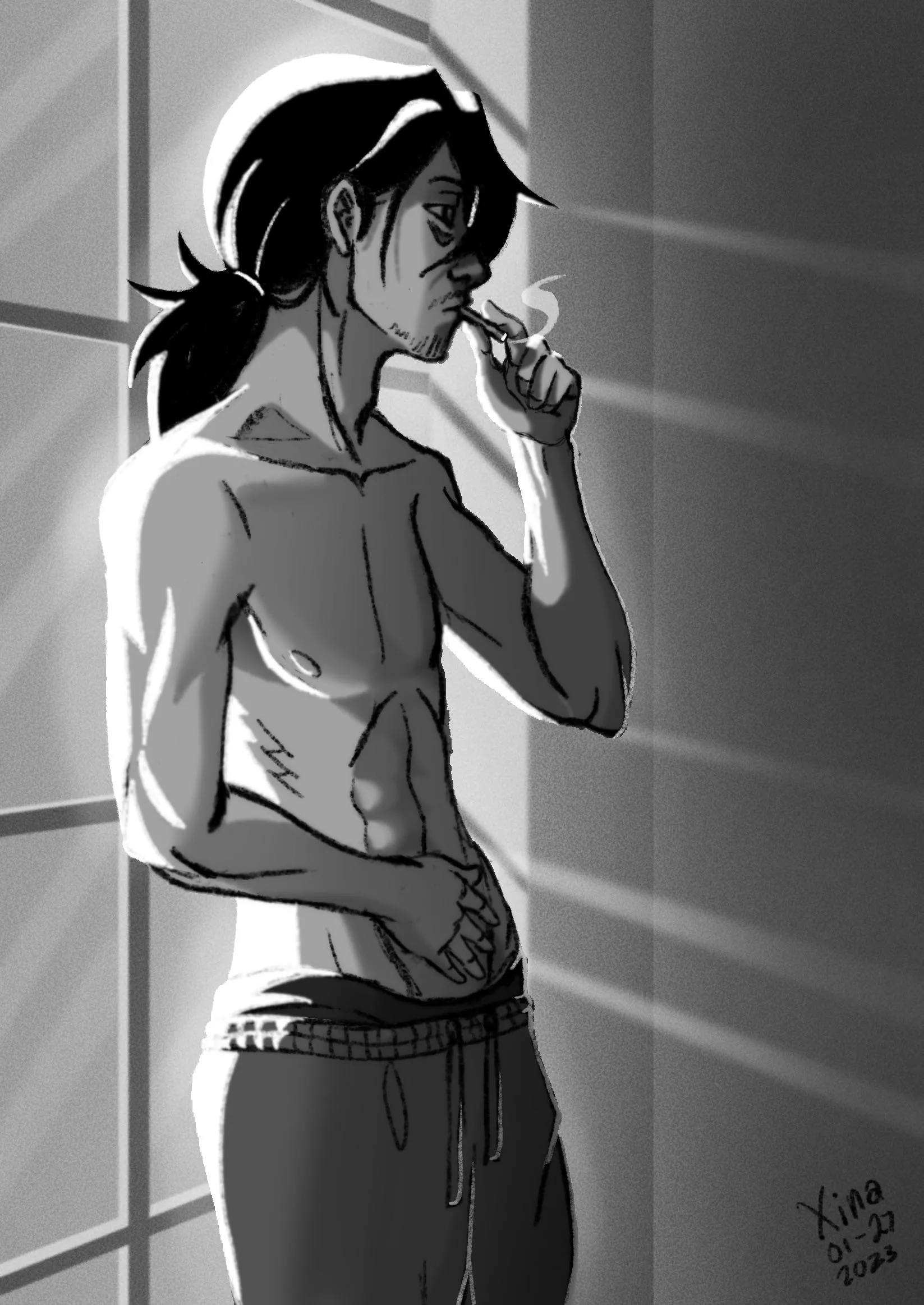 [OC] Morning Smoke - Aizawa (art by me, Xina)
