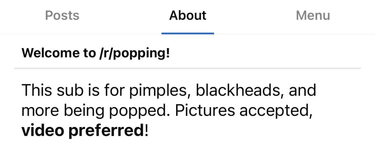 Shouldn’t “forbidden pops” be banned? I thought the purpose of pop videos was the relief/release of resolving a pop. The tension in an untreated/unexpressed wound just stokes more anxiety. It’s the opposite purpose of joining this sub. I can’t 