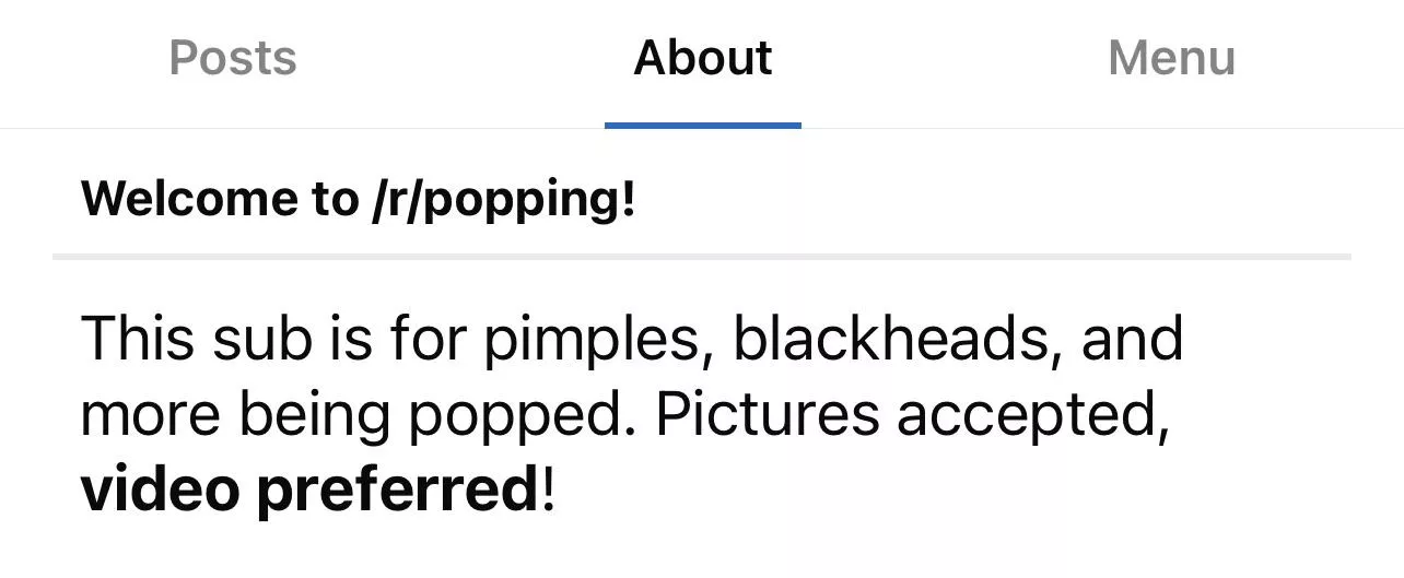 Shouldn’t “forbidden pops” be banned? I thought the purpose of pop videos was the relief/release of resolving a pop. The tension in an untreated/unexpressed wound just stokes more anxiety. It’s the opposite purpose of joining this sub. I can’t 